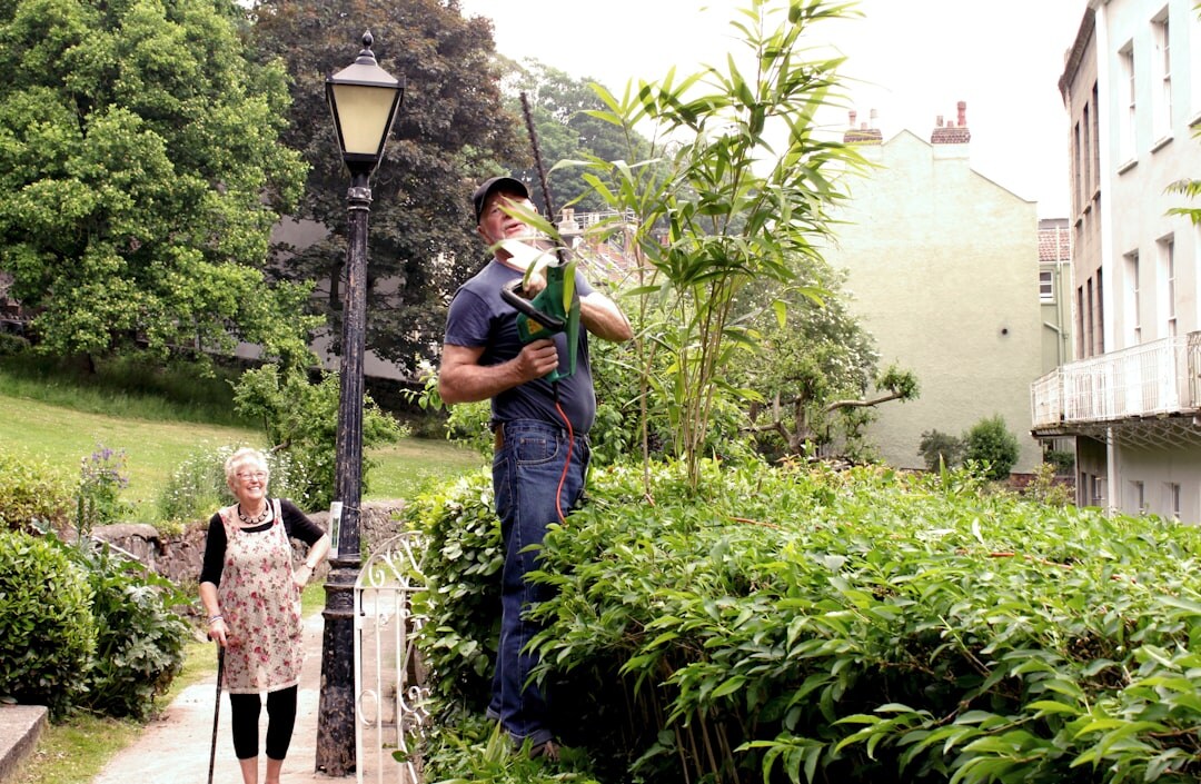 elderly and young people gardening together