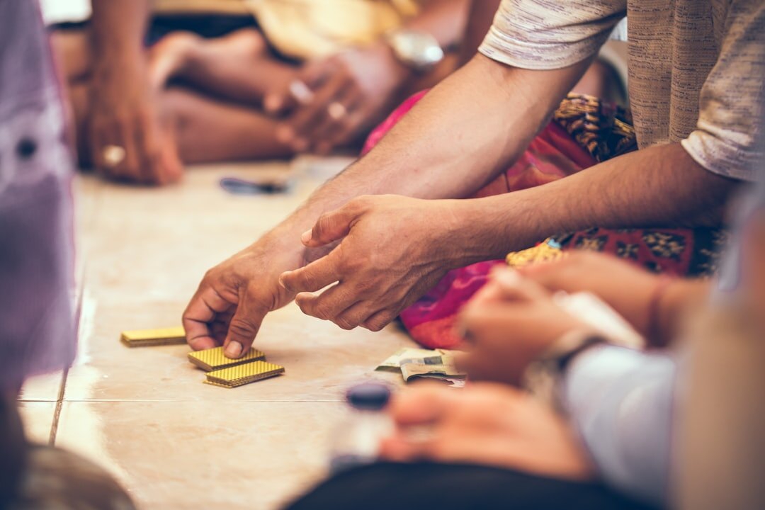 mixed age group playing board games